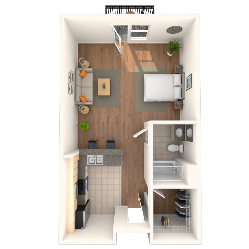 Floorplan image of unit 318